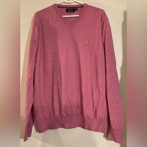 Nautica Men's Light Red V-Neck Sweater
